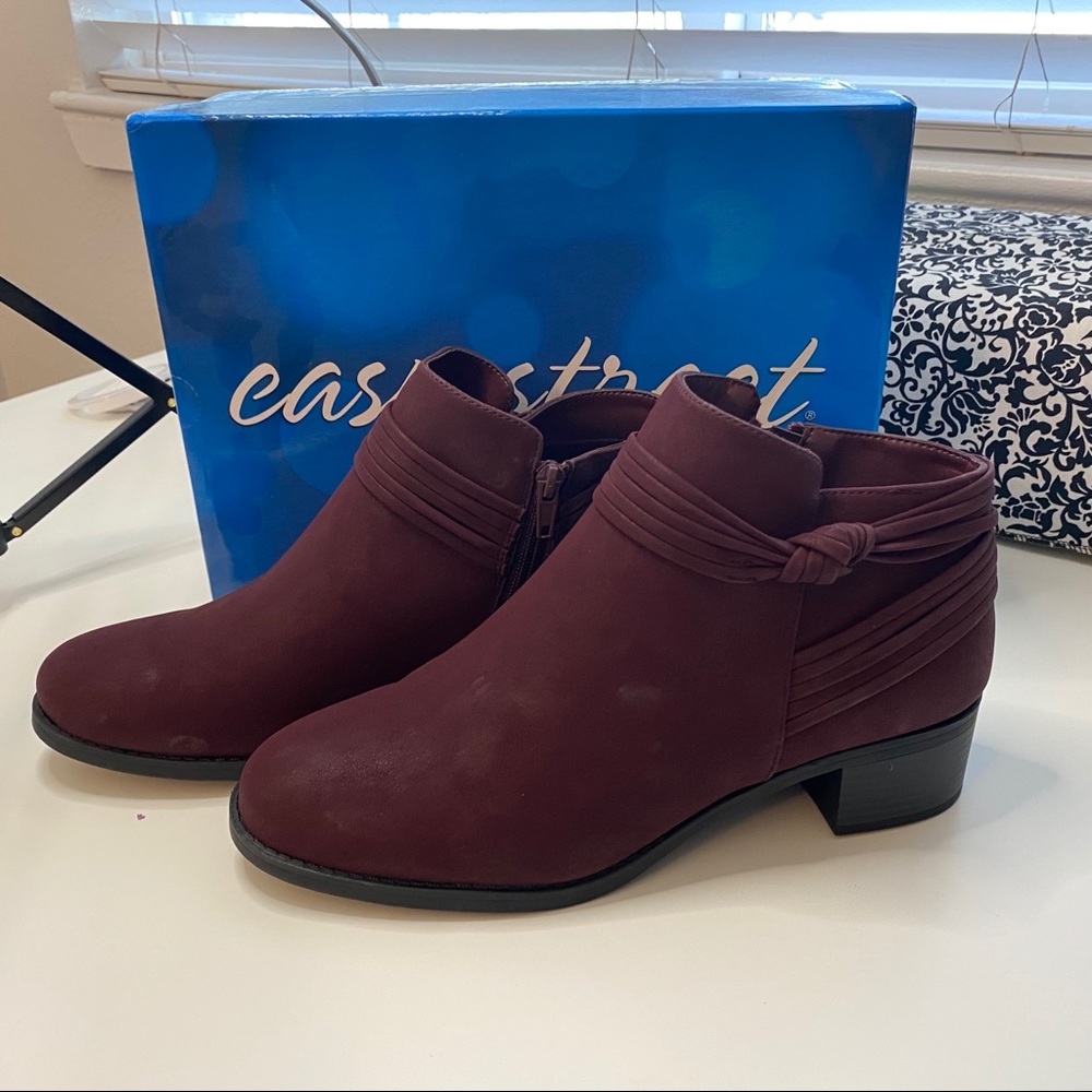 NEW Burgundy Suede Booties